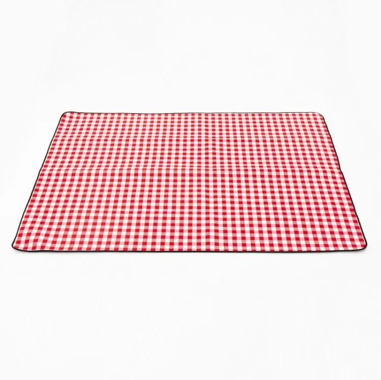 FP1409 6mm Thickened Moisture-Proof Beach Mat Outdoor Camping Tent Mat With Storage Bag 200x200cm(Red White Grid)