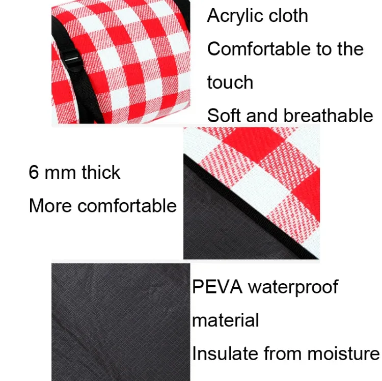 FP1409 6mm Thickened Moisture-Proof Beach Mat Outdoor Camping Tent Mat With Storage Bag 200x200cm(Red White Grid)