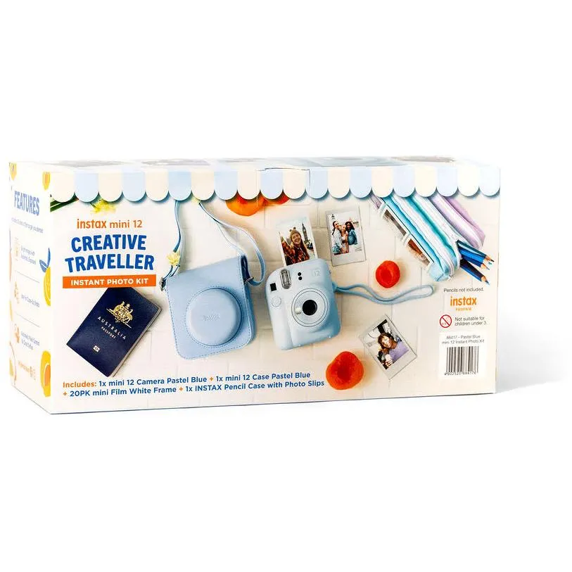 Fujifilm Instax Mini12 Creative Traveller Instant Photo Kit (Pastel Blue)