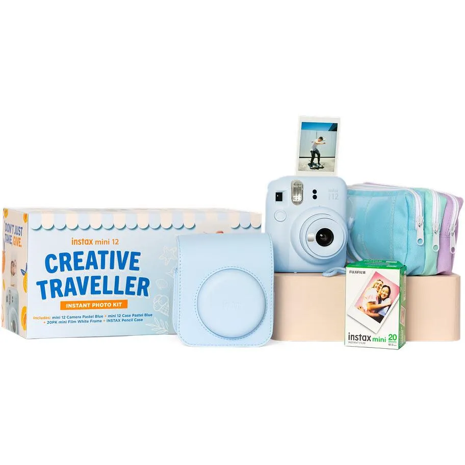 Fujifilm Instax Mini12 Creative Traveller Instant Photo Kit (Pastel Blue)