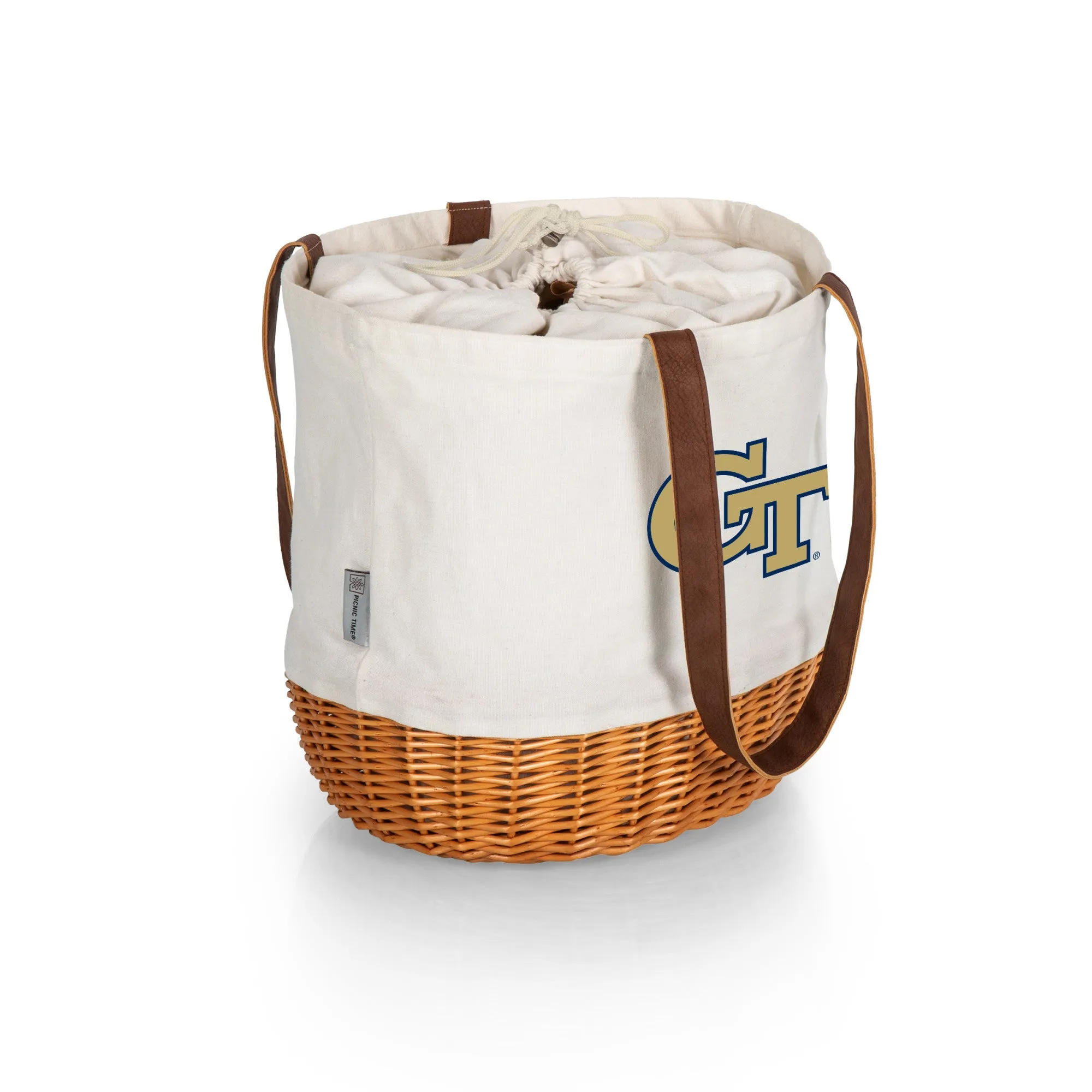 Georgia Tech Yellow Jackets - Coronado Canvas and Willow Basket Tote