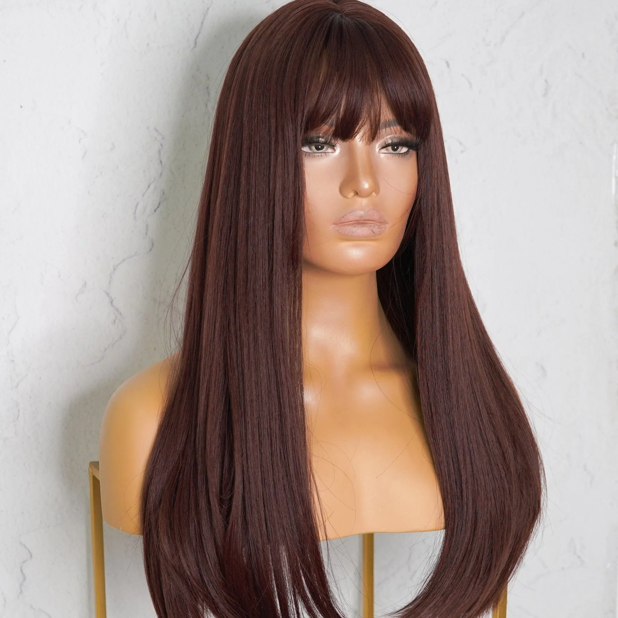 GEORGIE Brown 22" Fringe Wig