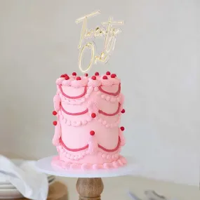 Gold Layered Twenty One Cake Topper