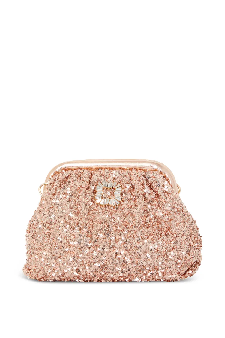 Gold Sequin Clutch Bag