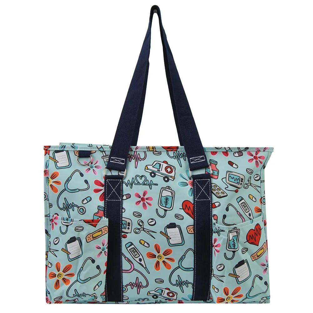 Groovy Nurse NGIL Zippered Caddy Large Organizer Tote Bag