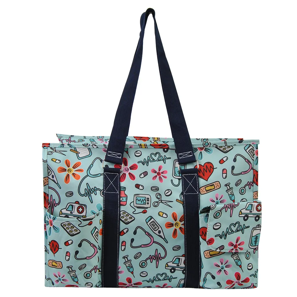 Groovy Nurse NGIL Zippered Caddy Large Organizer Tote Bag