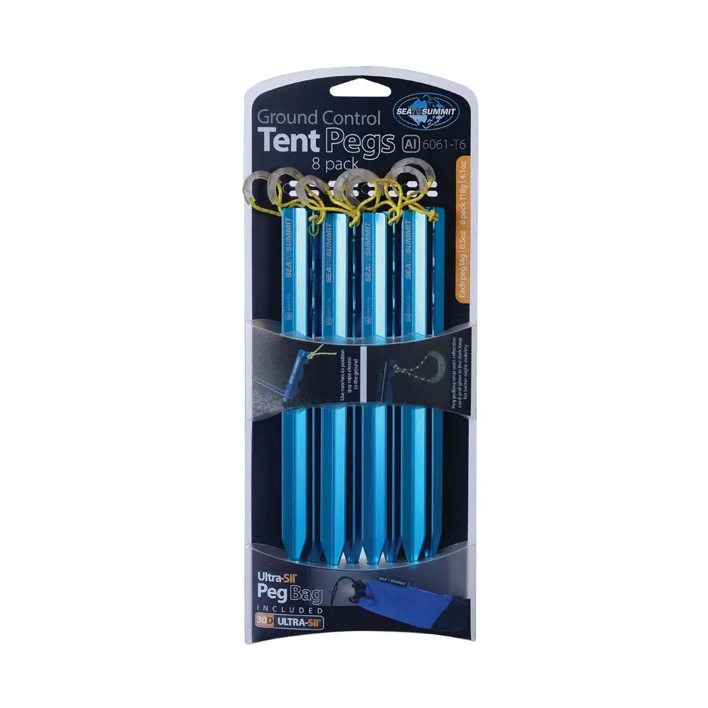 Ground Control Tent Pegs w/Ultra-Sil Peg Bag (8 pack)