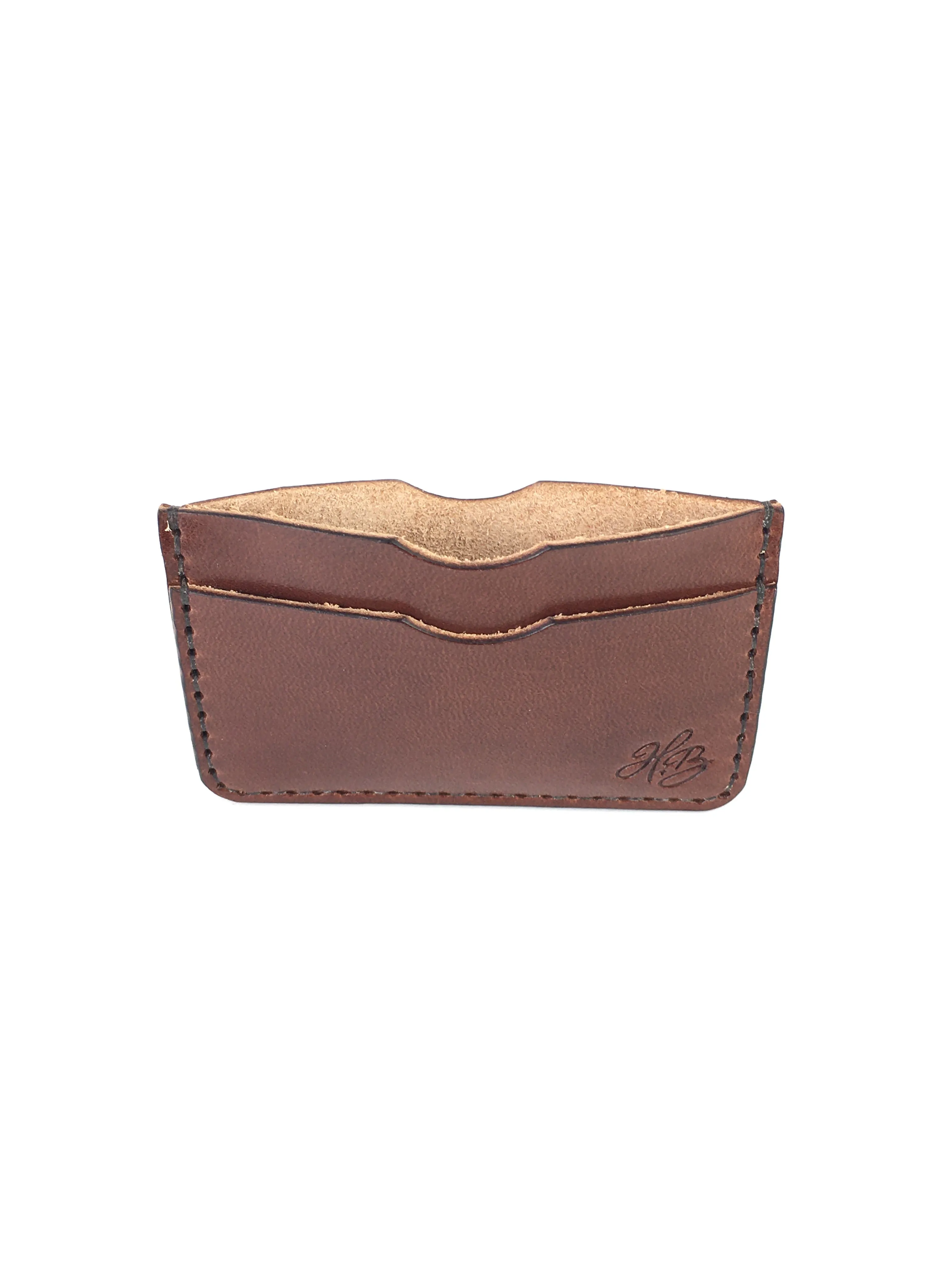 H B  SLIM CARD WALLET - ESPRESSO BROWN  LEATHER WALLET