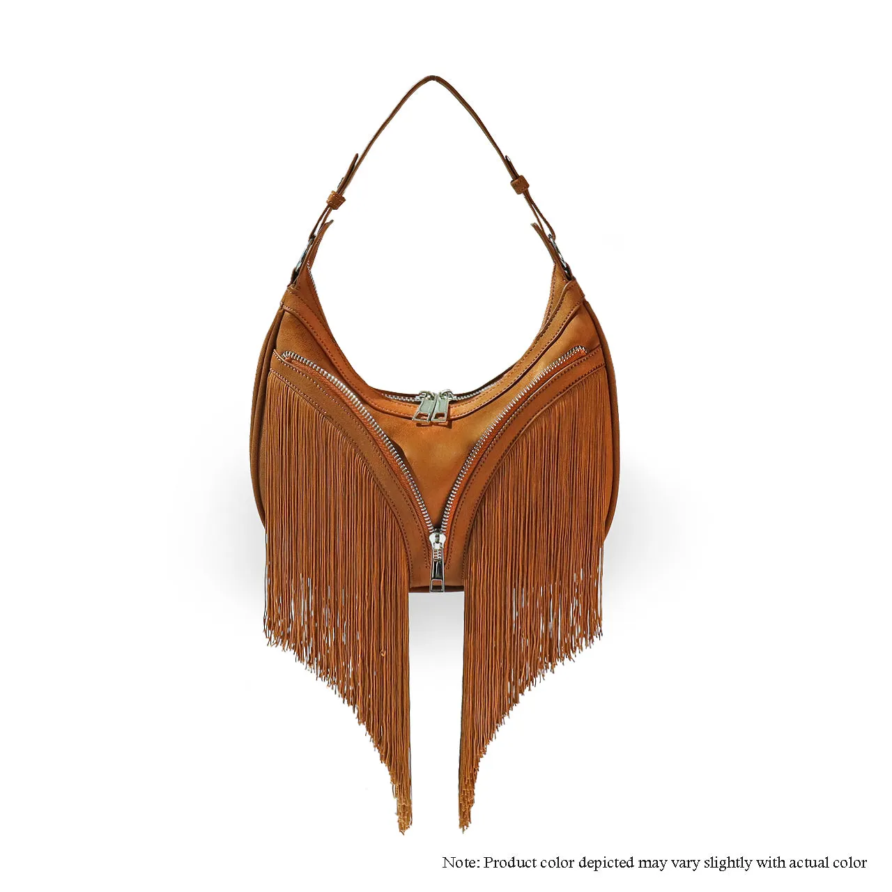 H-FRINGY FRINGE SHOULDER BAG - MOCHA