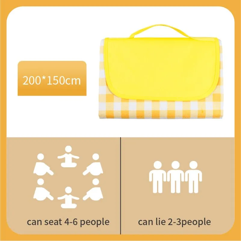 Heart Home Picnic Mat | Foldable Blanket for Picnic | Water Resistant Handy Mat | Portable Mat for Outdoor | Bag Design Picnic Mat | JY2207 | Yellow