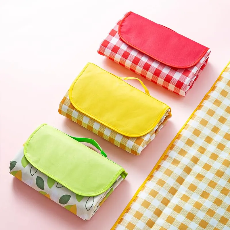 Heart Home Picnic Mat | Foldable Blanket for Picnic | Water Resistant Handy Mat | Portable Mat for Outdoor | Bag Design Picnic Mat | JY2207 | Yellow