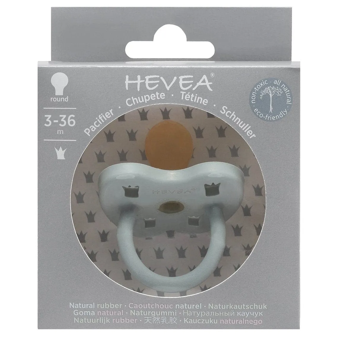 Hevea Pacifier Gorgeous Grey Orthodontic 3-36 months