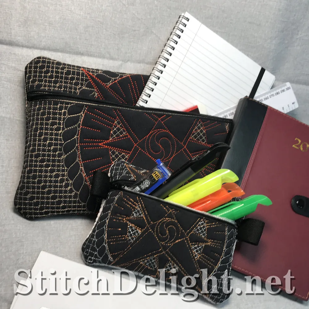 HOE0018 ITH Quilted Zipper Bags