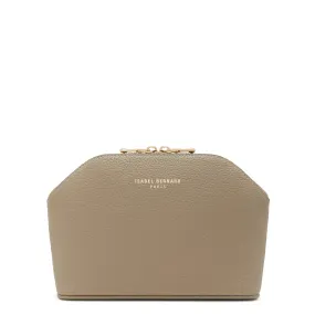 Honoré Brunelle taupe calfskin leather toiletry bag