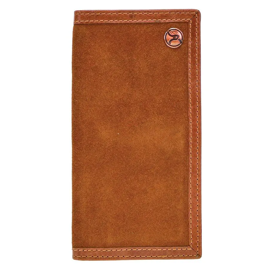 HOOEY "ROUGHY CLASSIC" ROUGHOUT BROWN LEATHER RODEO WALLET