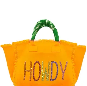 Howdy Orange Fringe Canvas Bag