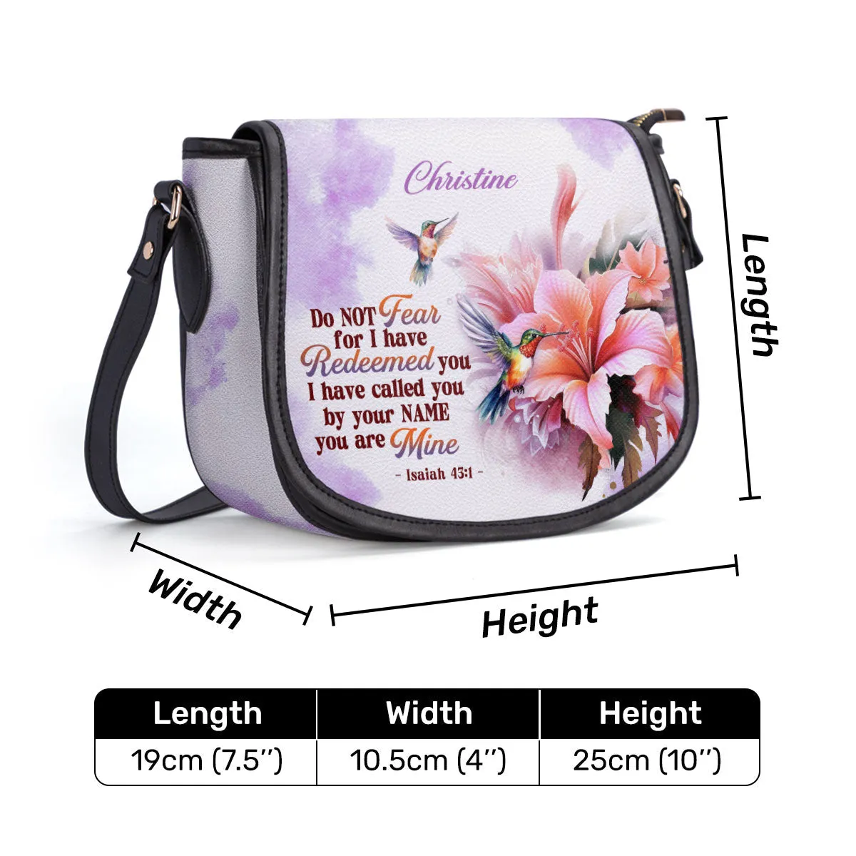 I Have Called You By Your Name Personalized Leather Saddle Bag - Christian Women's Handbag Gifts