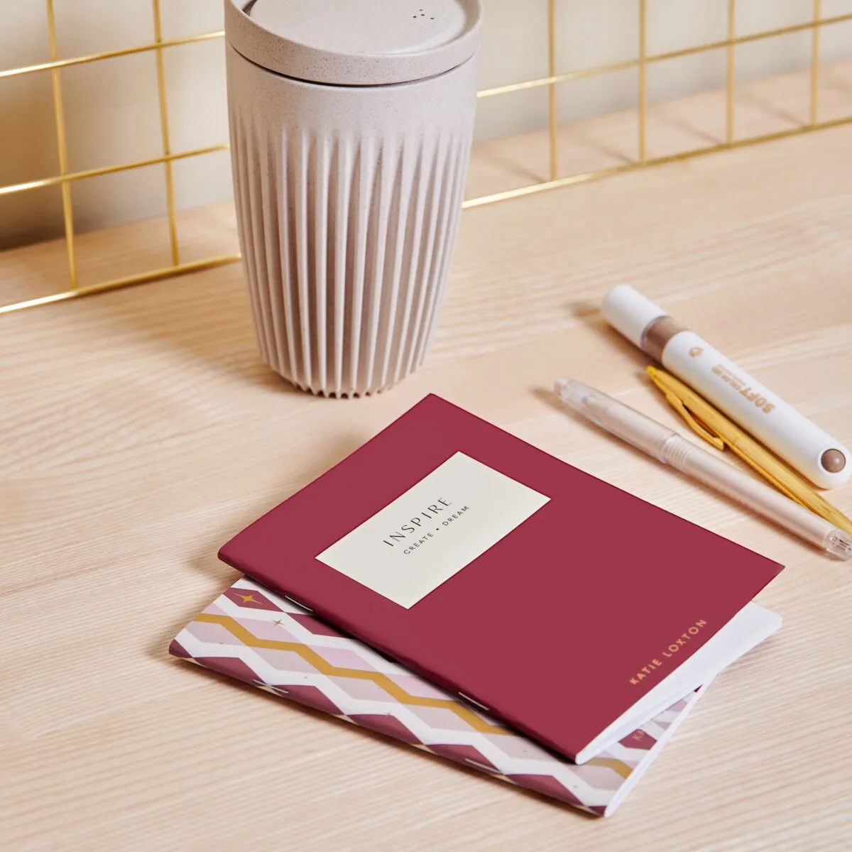 'Inspire, Create, Dream' Duo Notebook Set | Berry Red