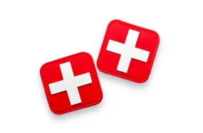 Intense Red "First Aid" 1.5'X1.5" PVC Patch ( 2 Pack )