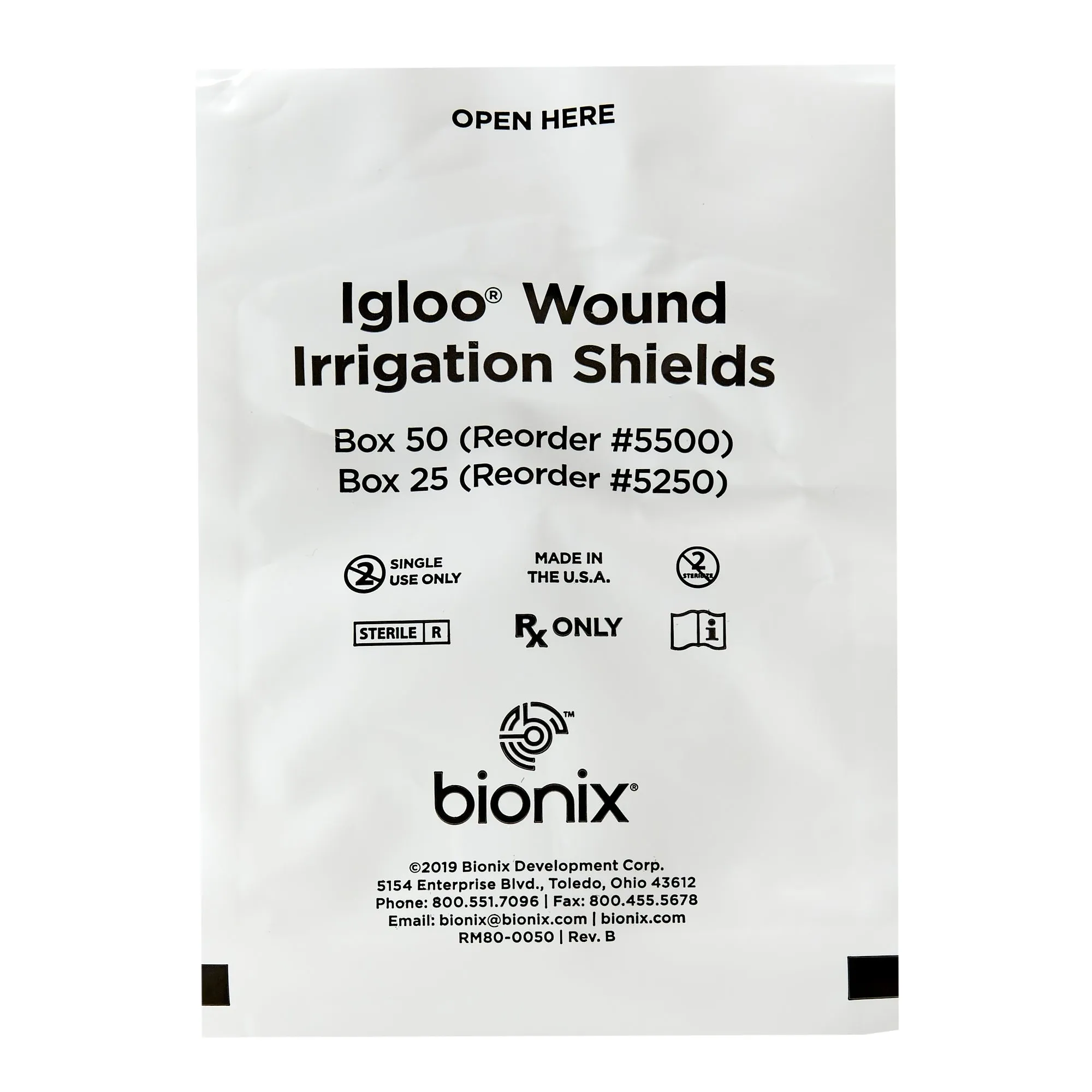 Irrigation Splash Guard Igloo 2 Exit Portals, Clear, Plastic, Sterile, Box of 50