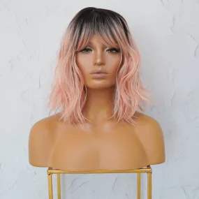 JORDAN Ombre Pink Bob Fringe Wig