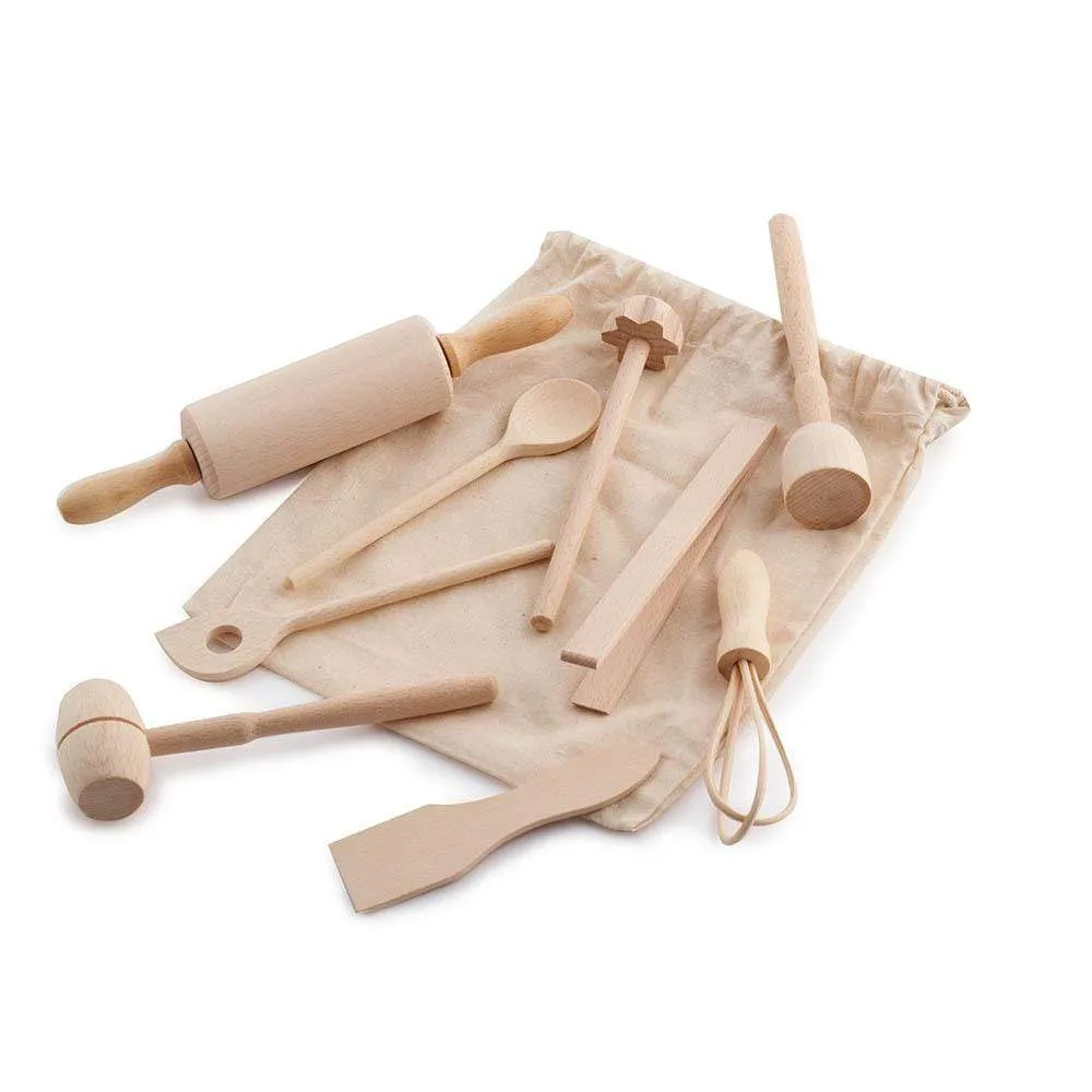 Kids Mini Wooden Kitchen Utensil Set