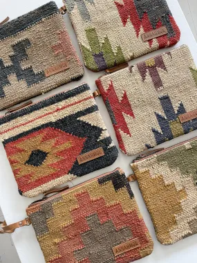 Kilim & Leather Clutch