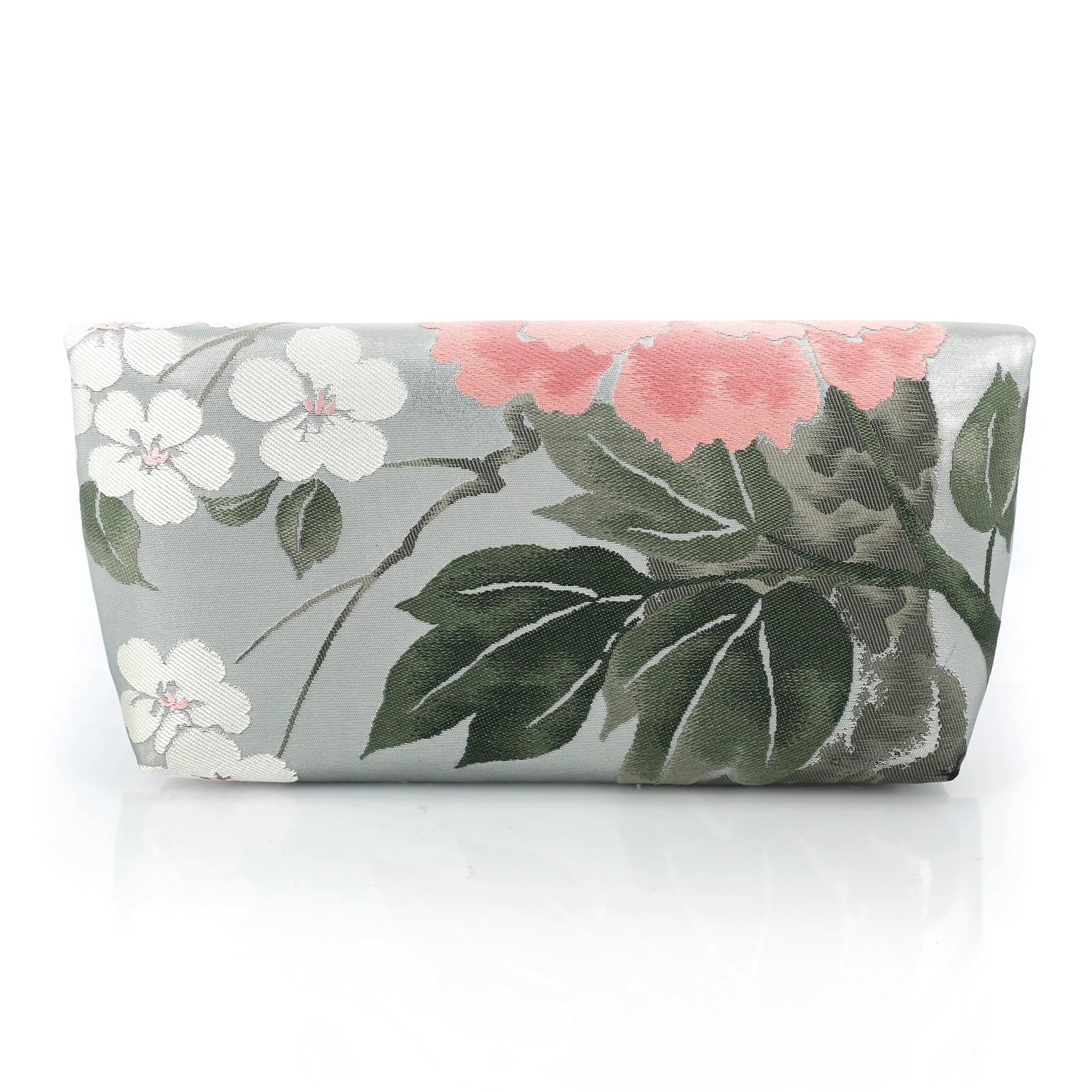 Kimono Envelope Clutch with Peonies and Plum Blossoms | Upcycled Japanese Obi Silk