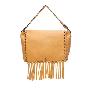 Lacey Fringe Messenger - Light Brown