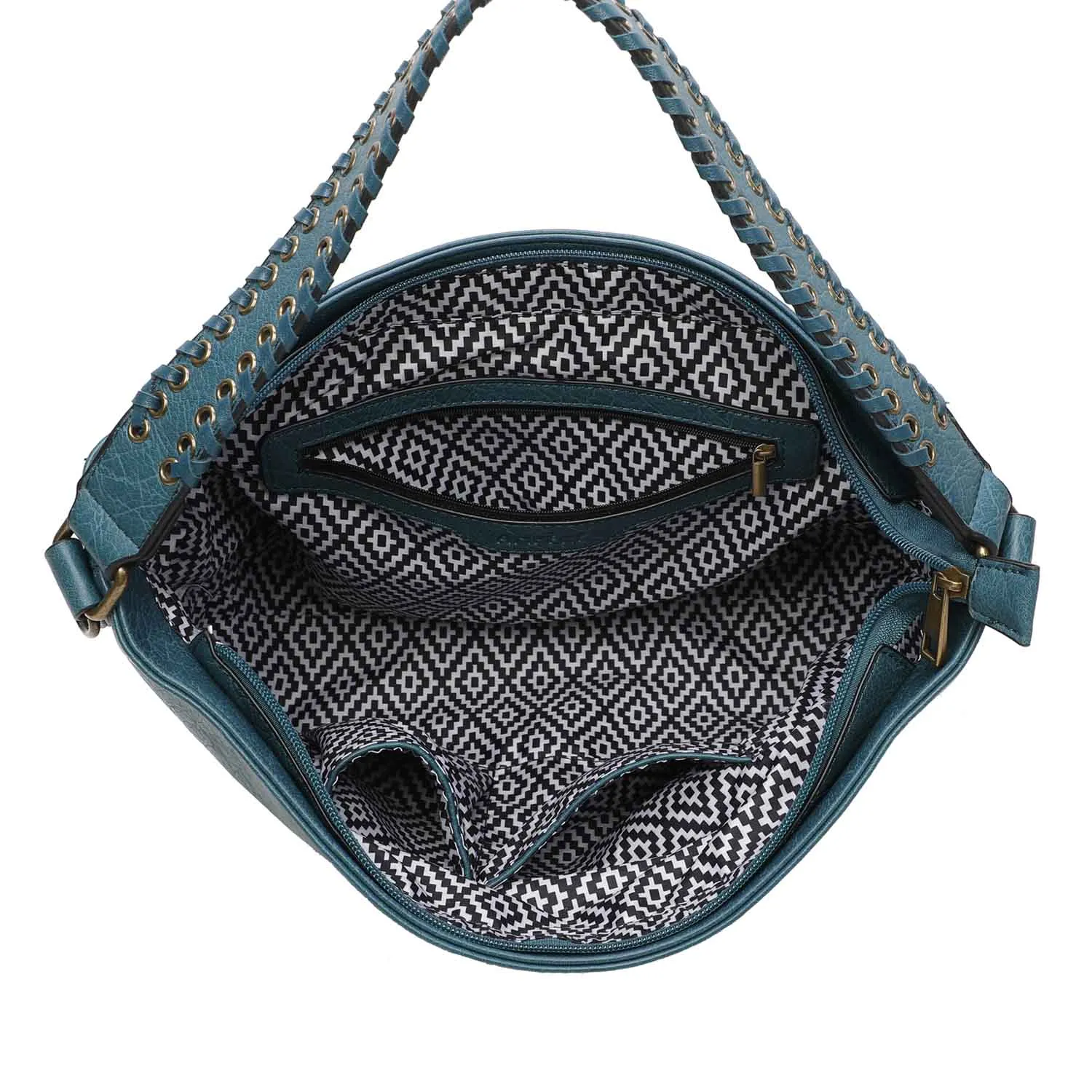 Lacey Fringe Messenger - Teal