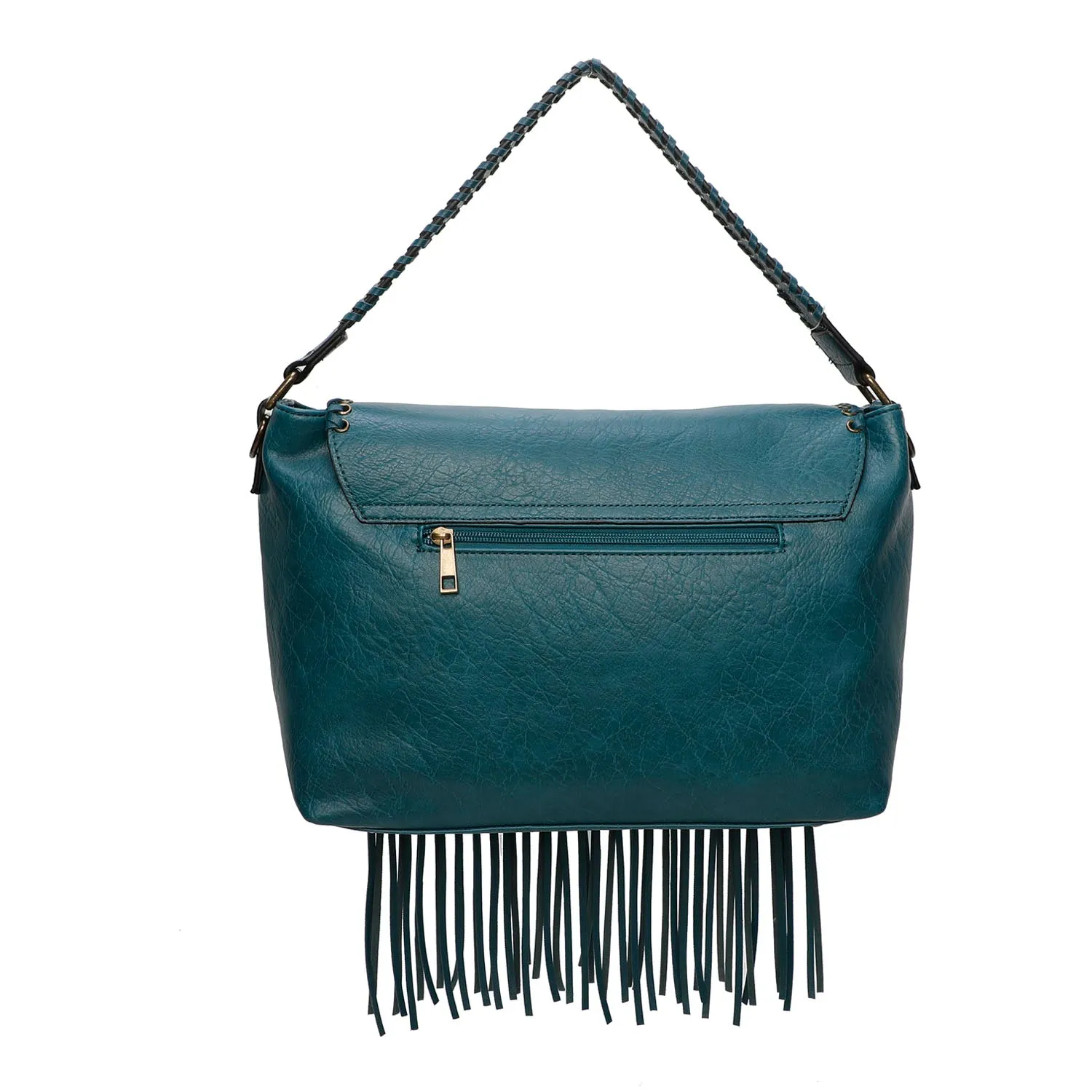 Lacey Fringe Messenger - Teal