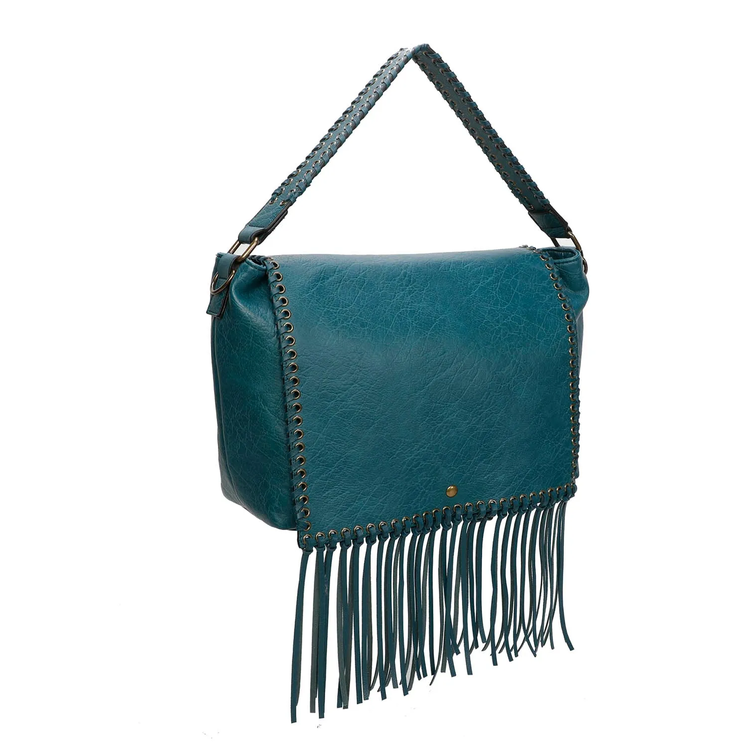 Lacey Fringe Messenger - Teal