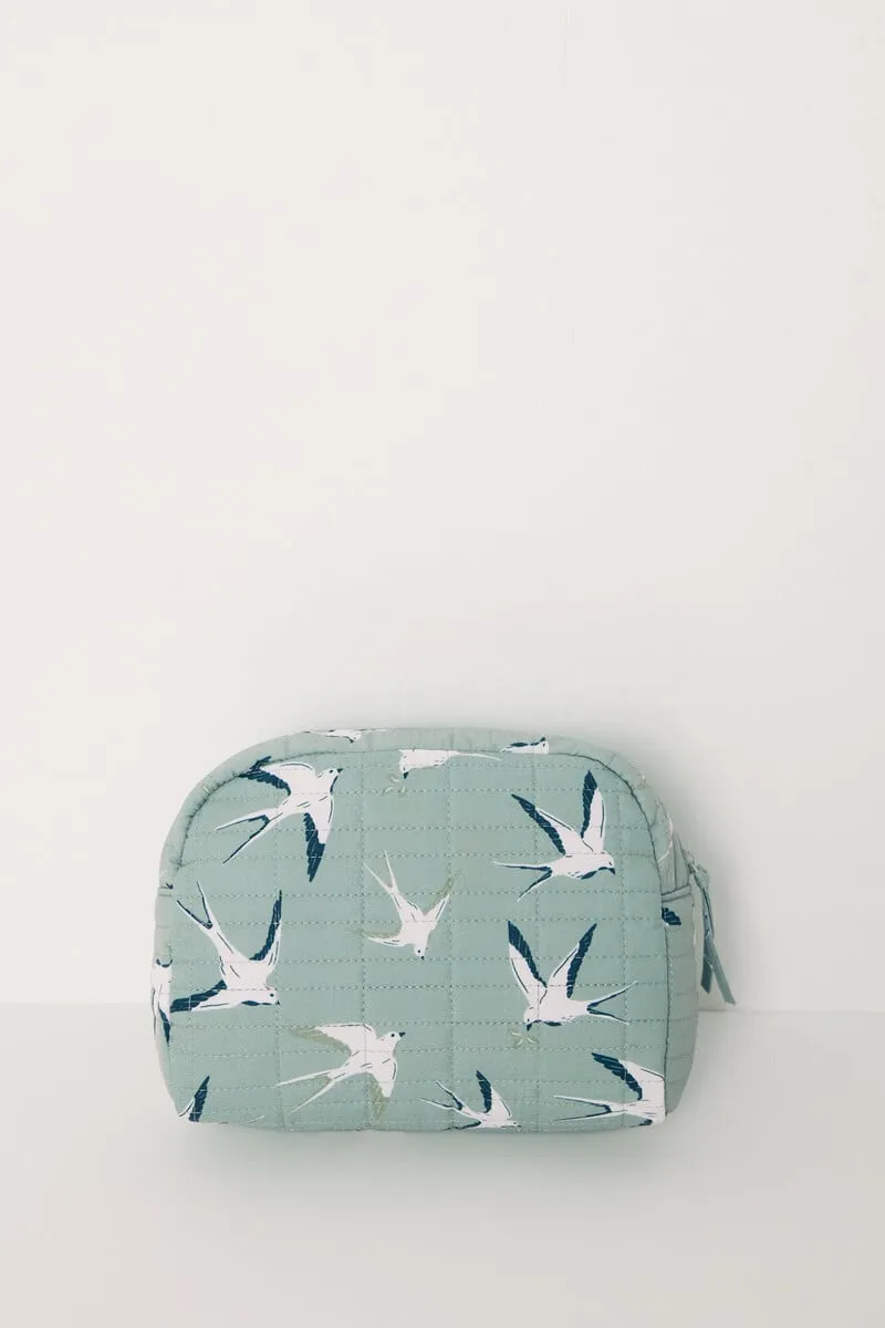 Large bird print toiletry bag