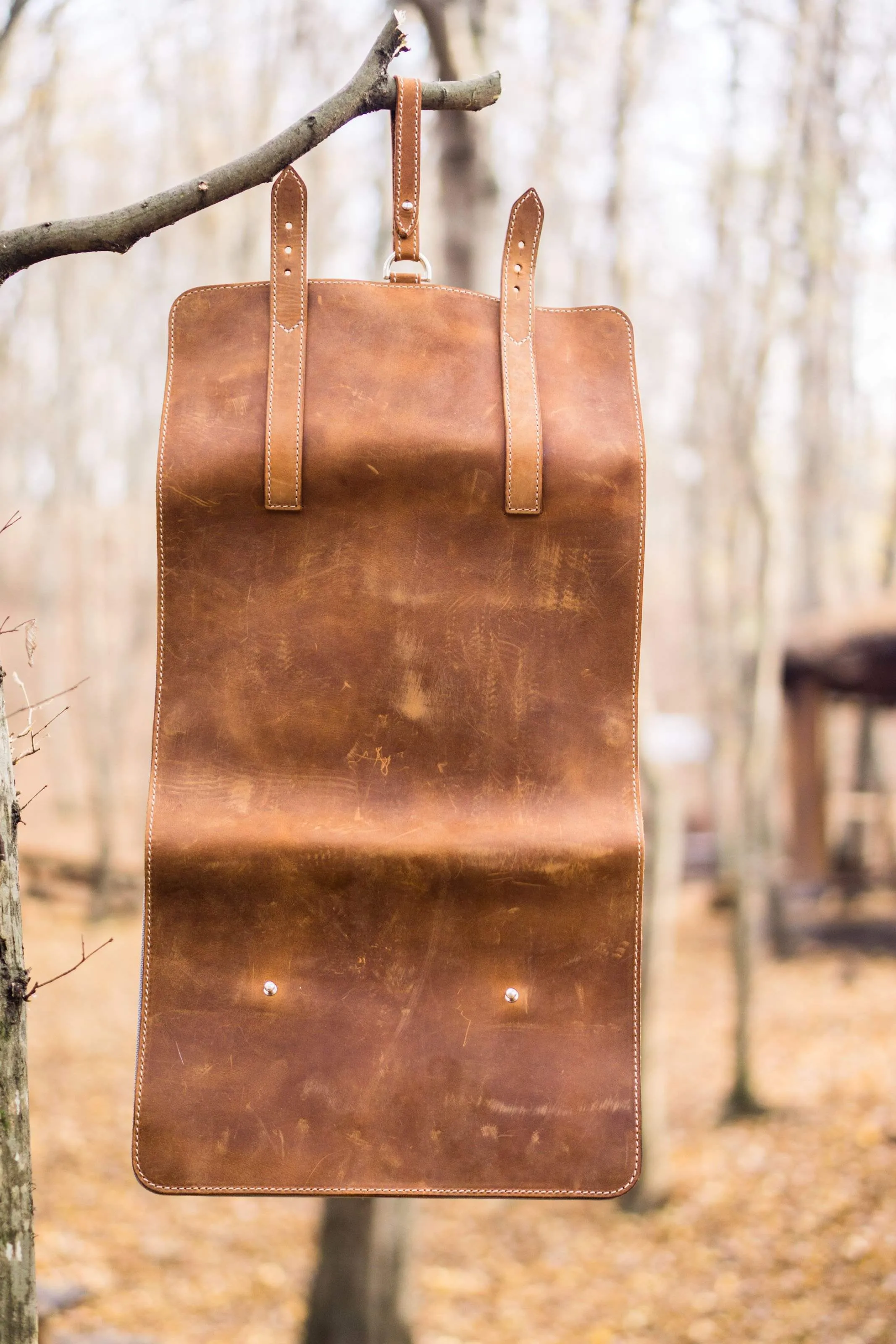 Leather Toiletry / Travel Bag - Crazy Horse Brown