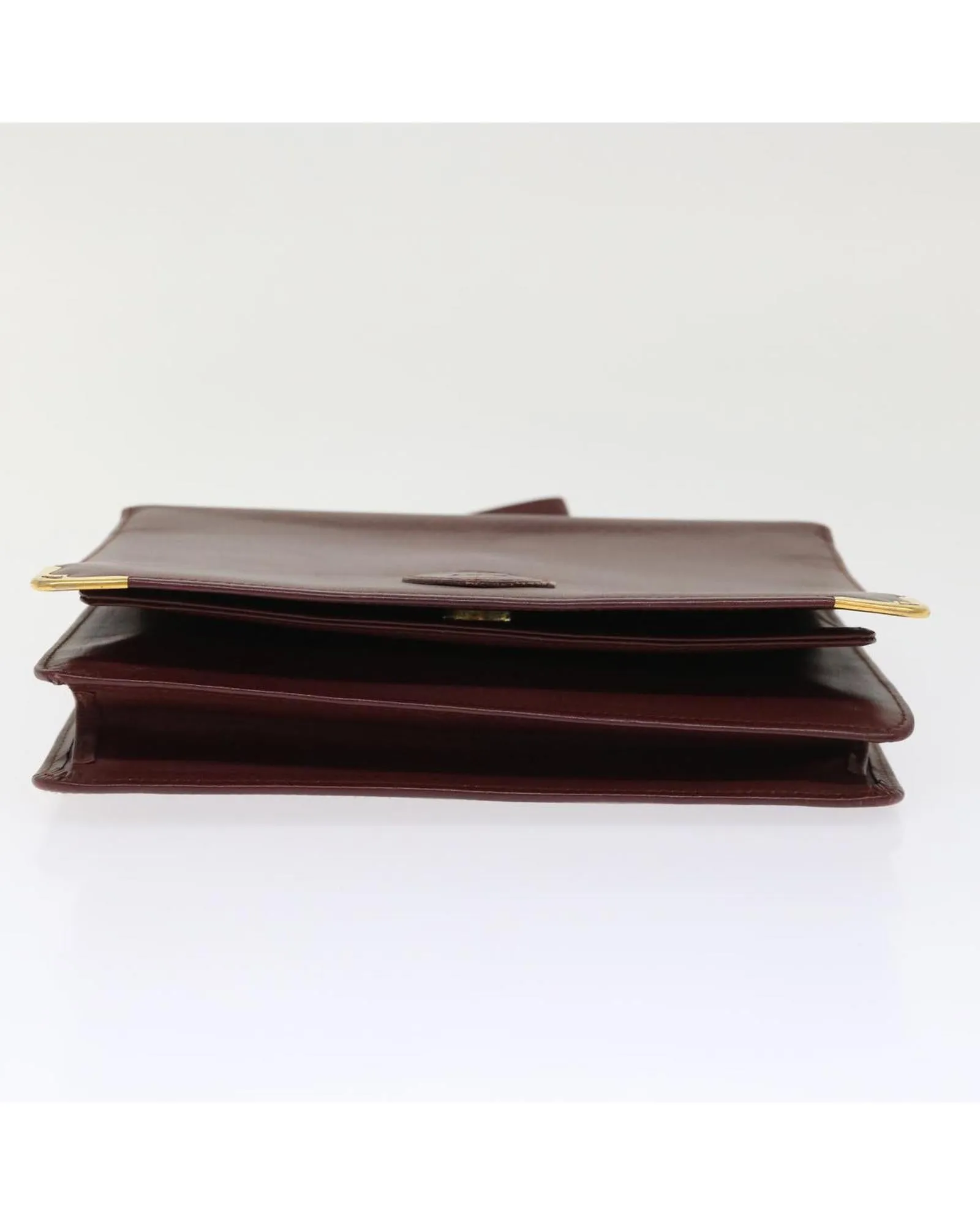 Leather Wine Red Clutch Bag - C Rank