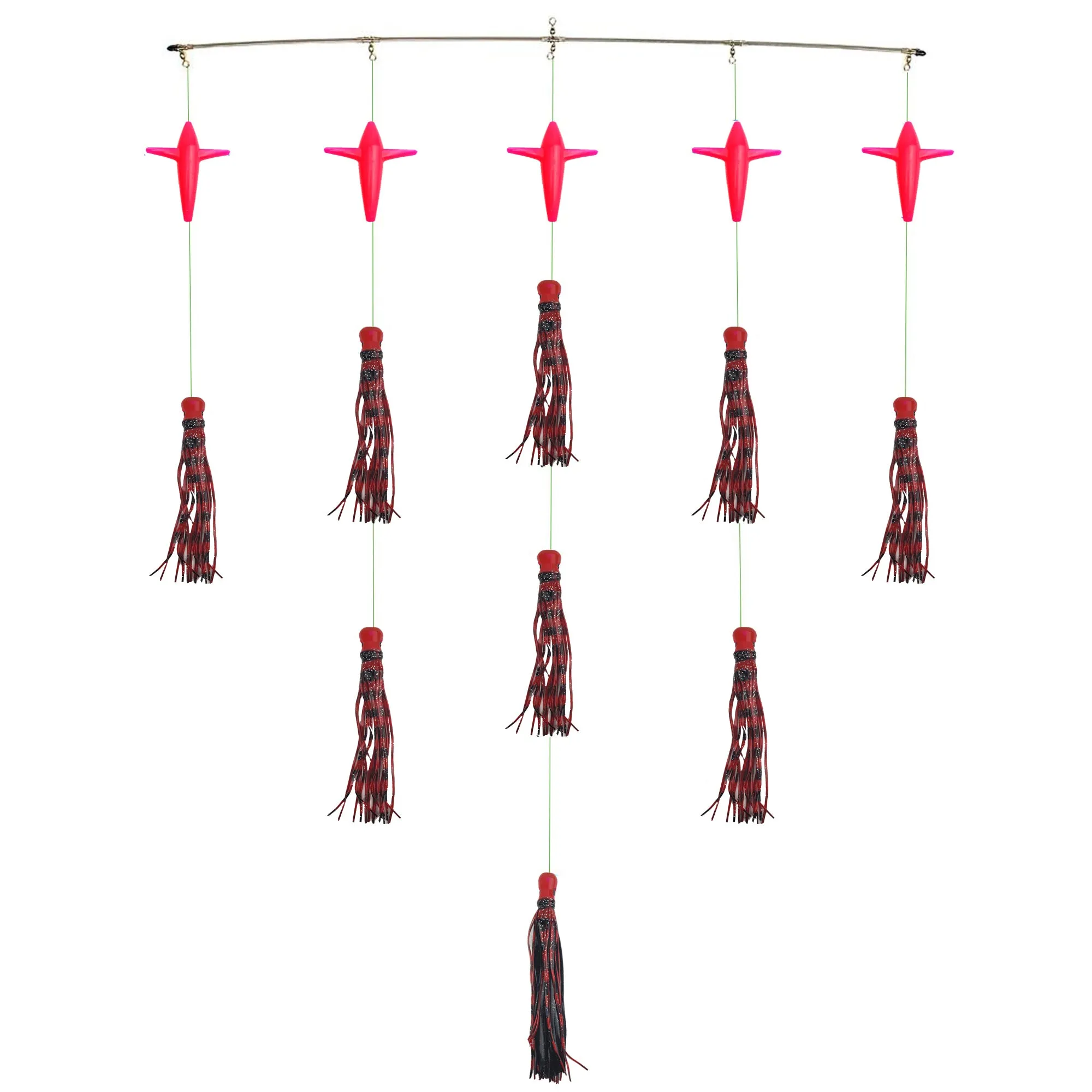 Lobo Lures 36" Skipjack UV Hybrid Red Devil Splash Spreader Bar