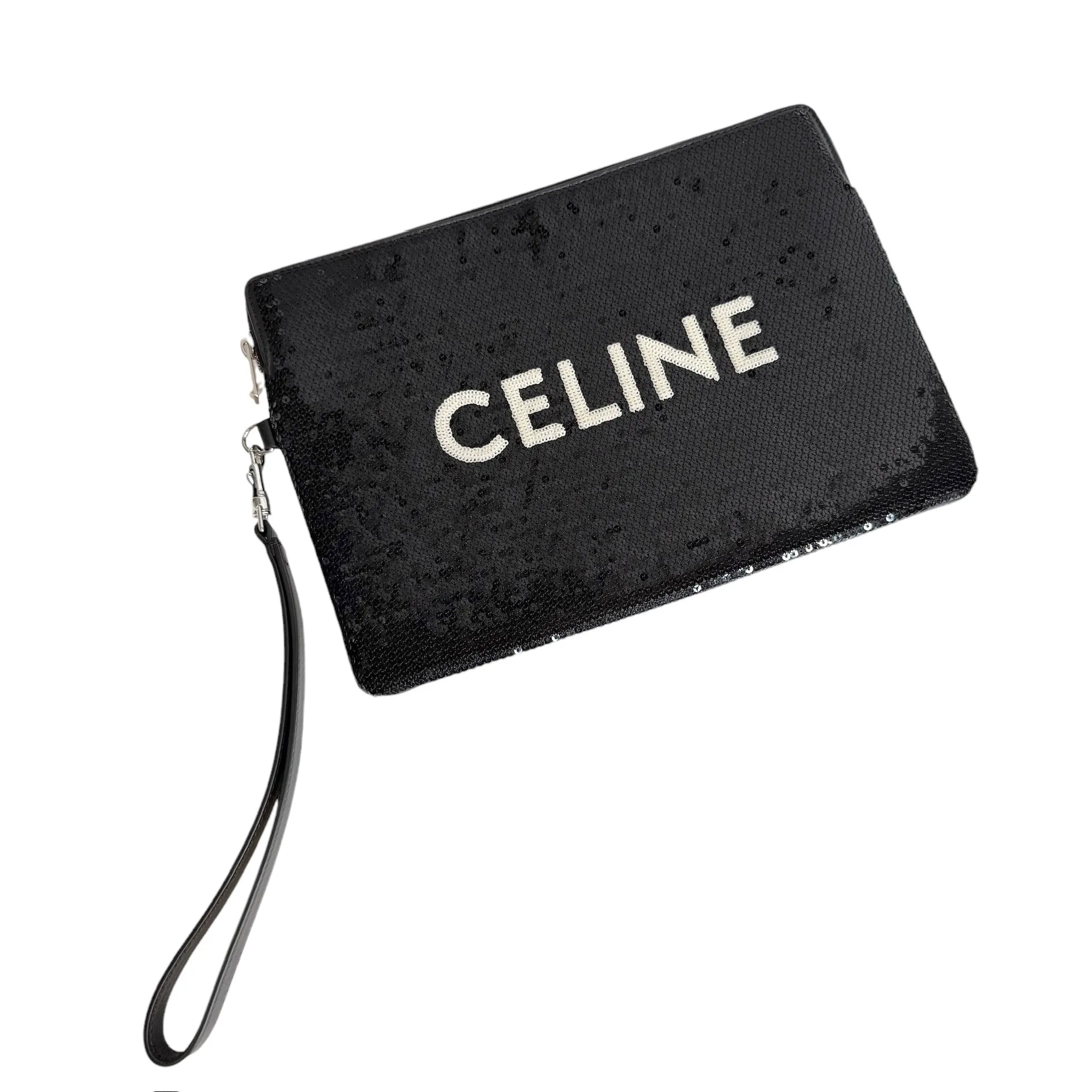 Logo Sequins Clutch