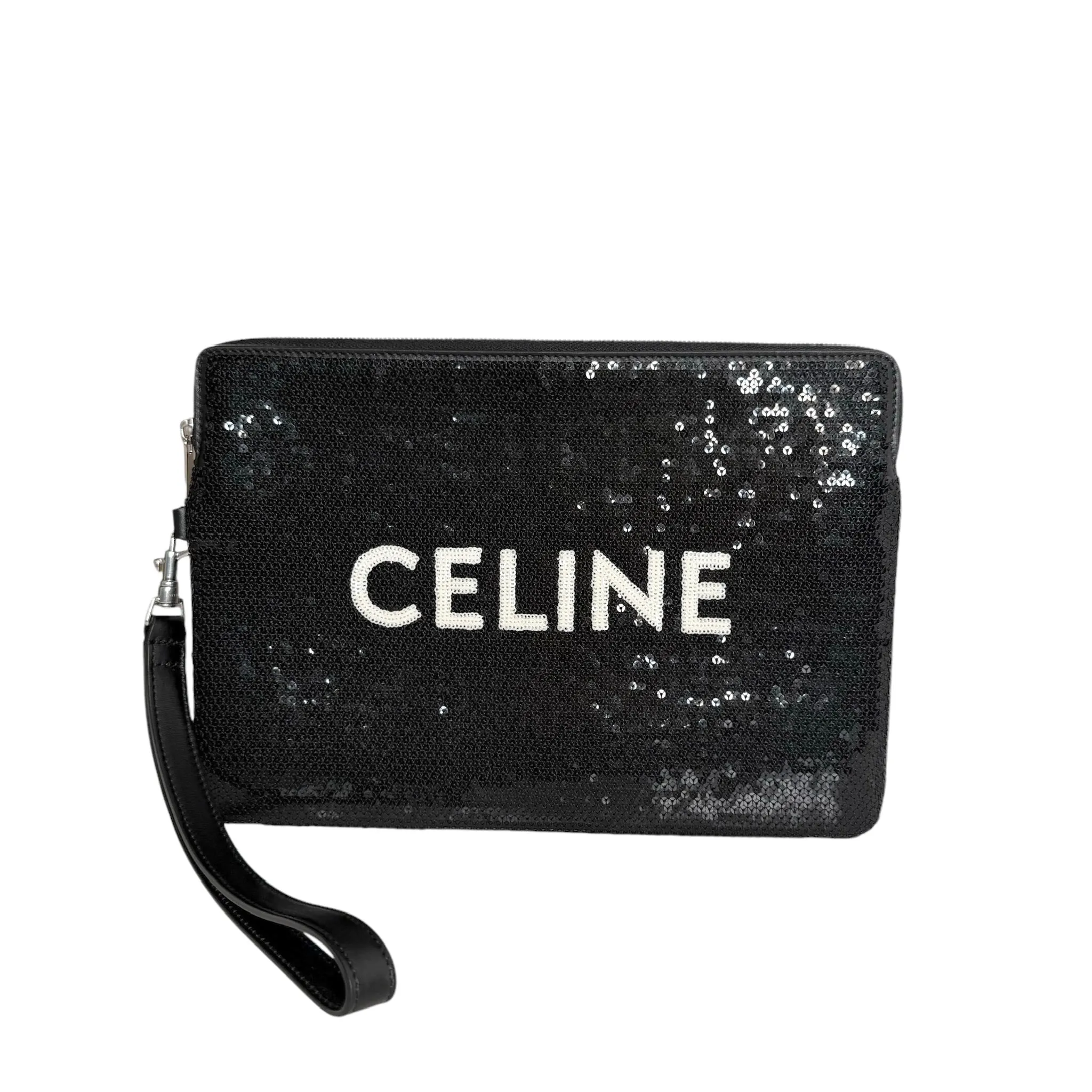 Logo Sequins Clutch