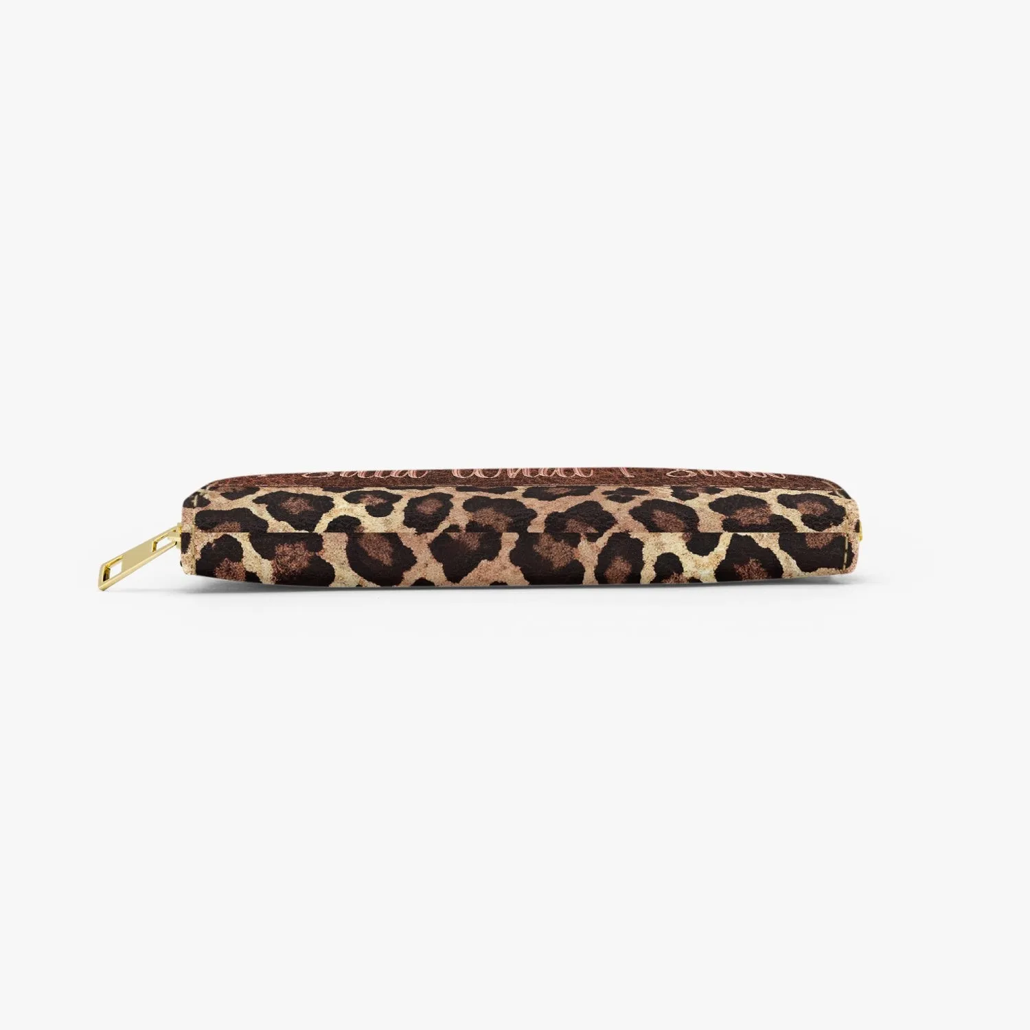 Long Type Zipper Purse - Leopard Print - Lips - I Said What I Said