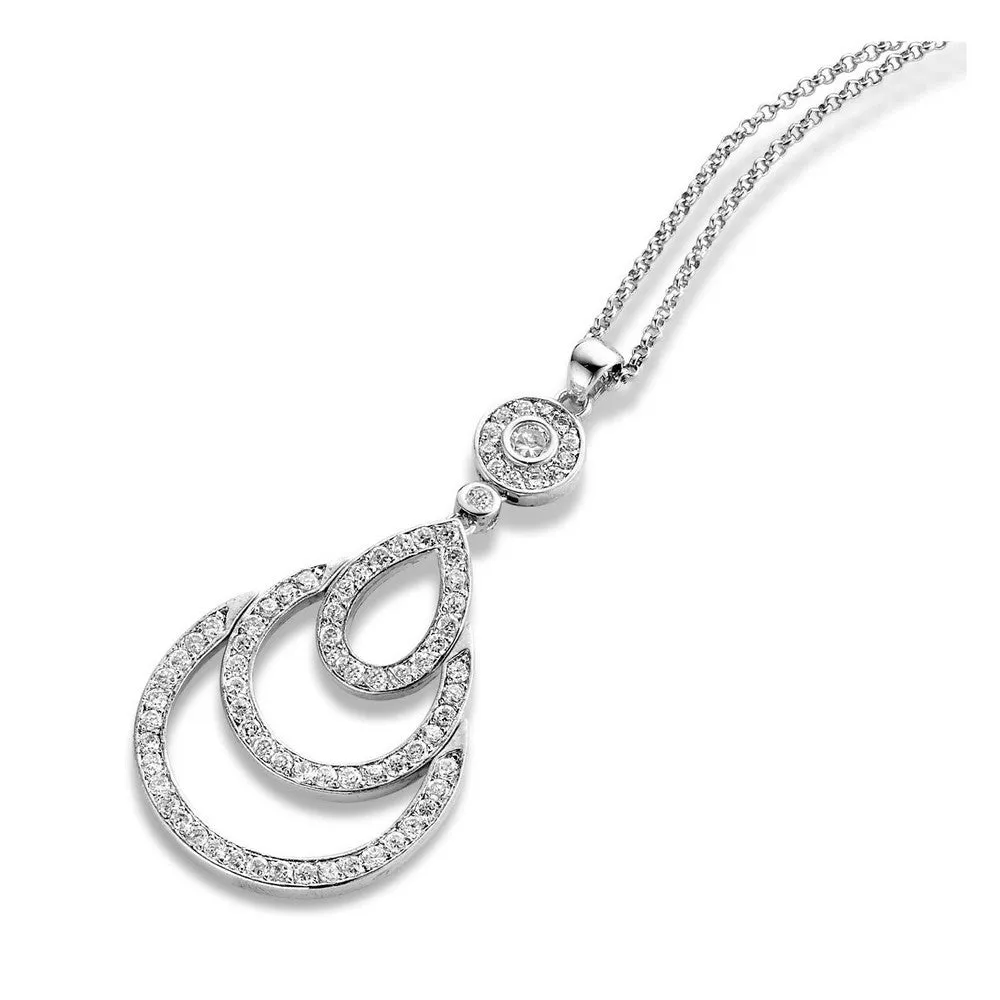 Louise Triple Outlined Teardrop Pendant