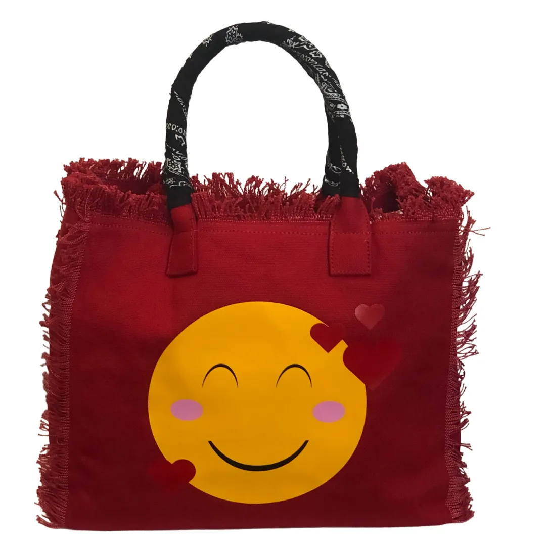 LOVE Emoji Shoulder Tote - Bandana - Red