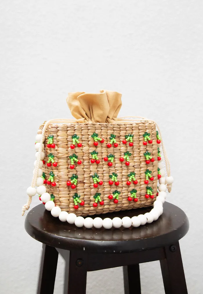 luulaa Cherry Pie Shoulder Basket Bag