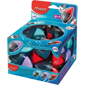 Maped Moondo Pencil Sharpener And Eraser Pack 24