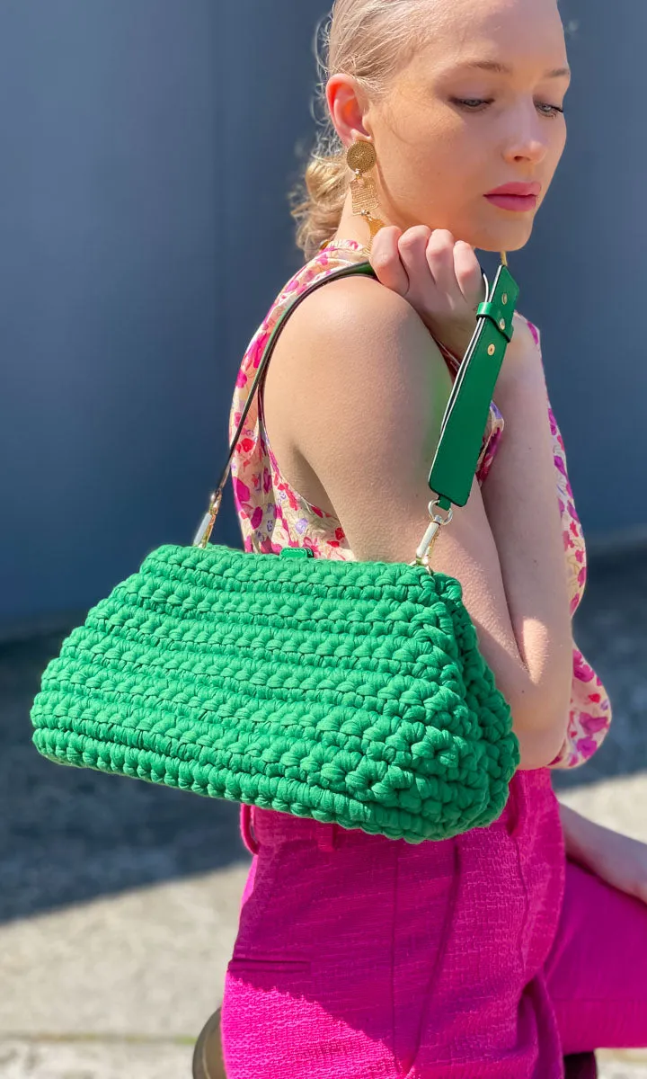 Marella Crochet Green Handbag