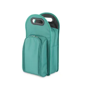 Metro™: 2-Bottle Tote in Green & Black