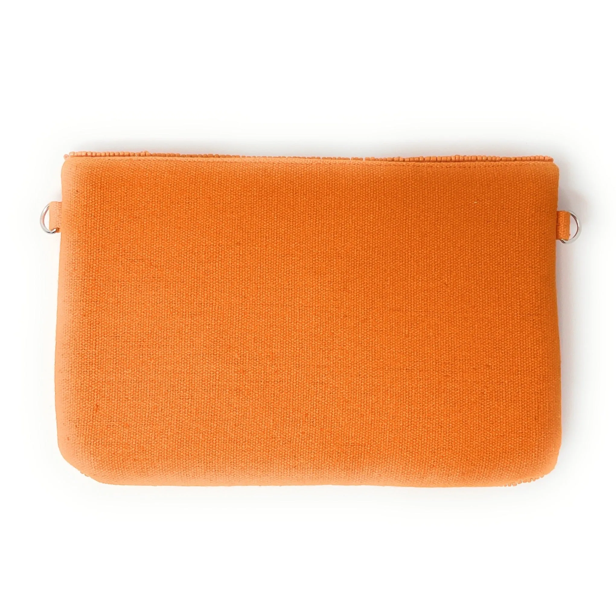 Mini Orange Burnt Beaded Clutch Purse