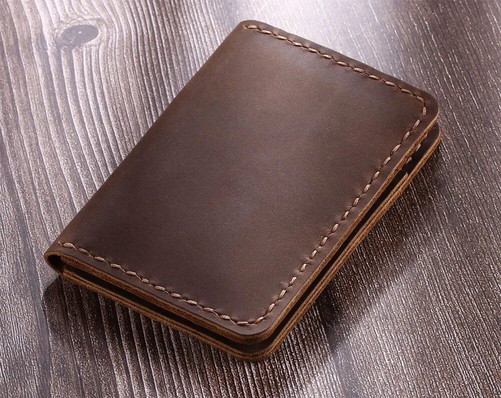 Minimalist Handmade Leather Card Wallet Holder