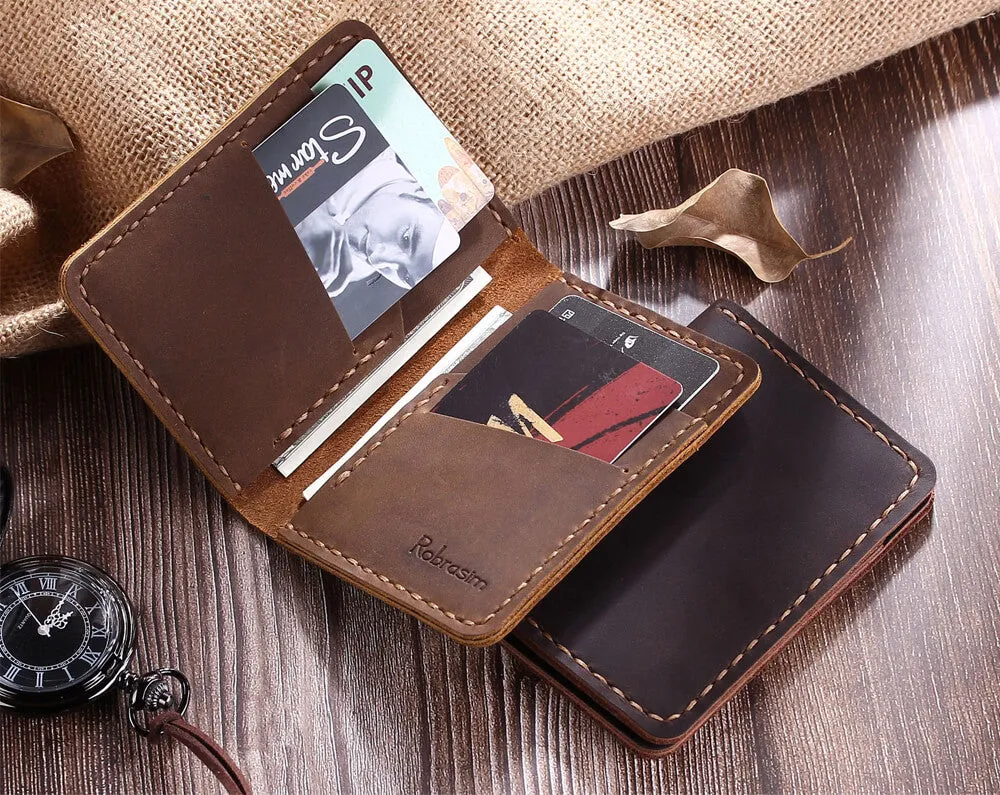 Minimalist Handmade Leather Card Wallet Holder