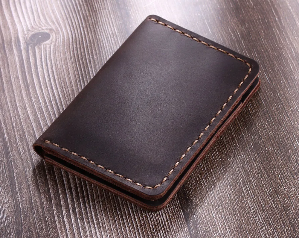 Minimalist Handmade Leather Card Wallet Holder