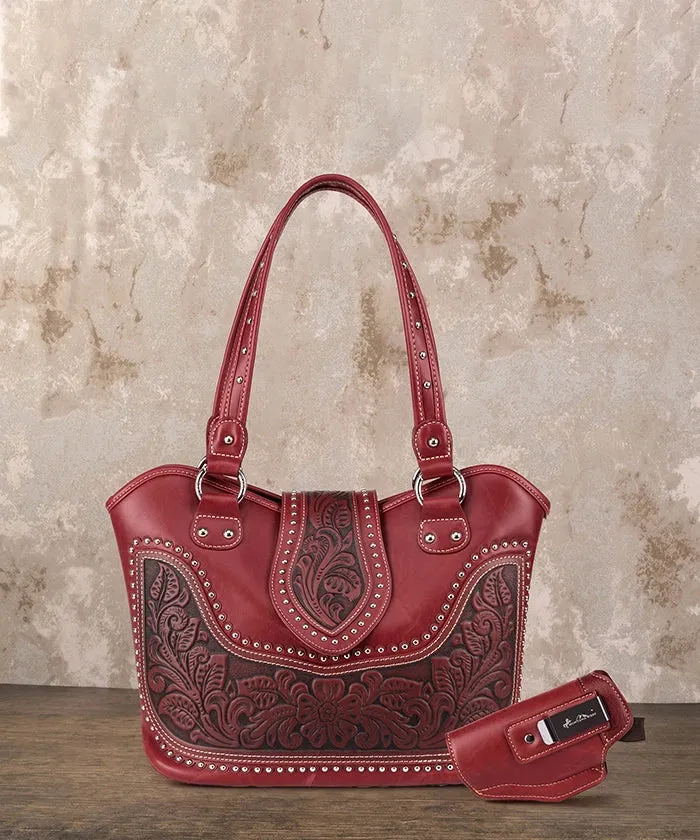 Montana West Tooling Studded Concealed Carry Handbag